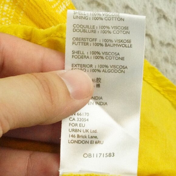 Urban Outfitters Talia Tie Sleeve Mini Dress Womens Small Runch Waist Summer - Picture 7 of 14